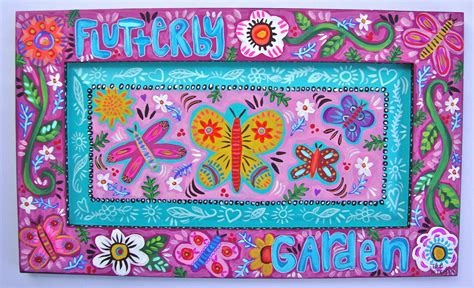 Original Whimsical Folk Art Butterfly Painting Etsy Butterfly