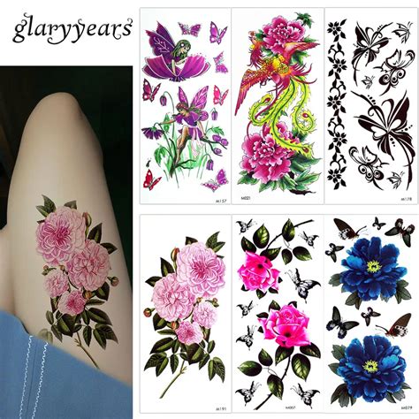 Glaryyears 5 Pieces Set Colored Tattoo Body Art Temporary Sticker