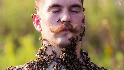 The Makings Of A Bee Beard With Apifarms Narrated Youtube