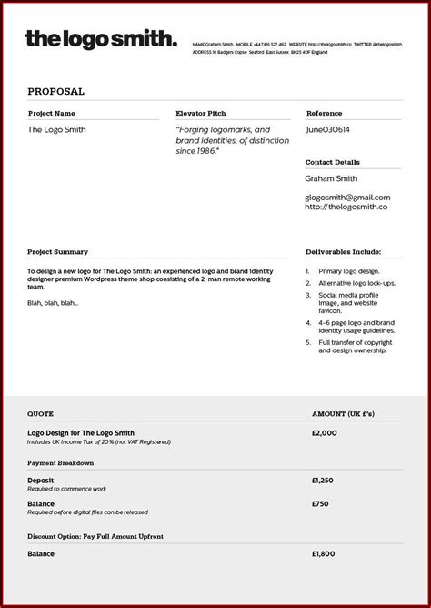 Proposal Invoice Template