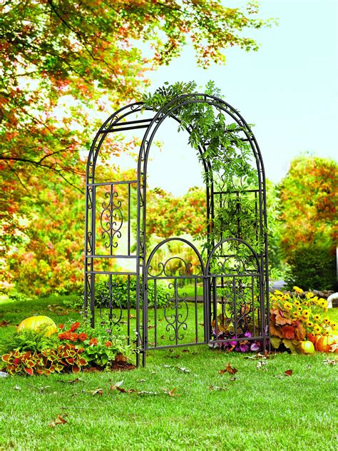 Attractive garden gates in bridgwater. Plow & Hearth Montebello Decorative Garden Arbor Trellis ...