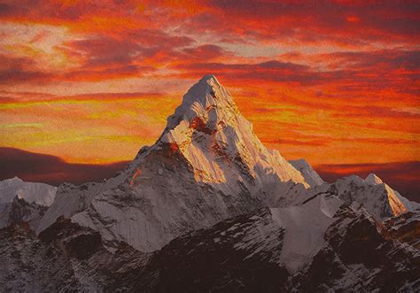 Sunset On Himalaya Mountains Mural Tenstickers