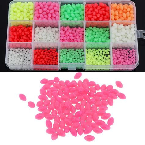 1500pcs Oval Colorful Hard Luminous Fishing Beads 3 X 4mm 4 X 6mm 5 X
