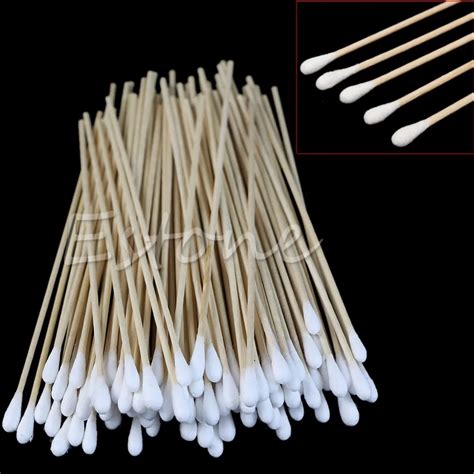 100pcs Swabs 6 Long Wood Handle Sturdy Cotton Applicator Swab Q Tip In Cotton Swabs From