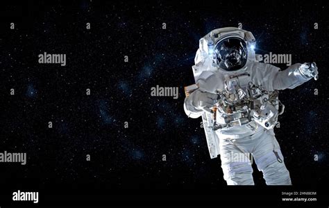 Astronaut Spaceman Do Spacewalk While Working For Spaceflight Mission