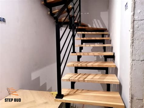 Nowoczesne schody na konstrukcji metalowo drewnianej Wrocław Stepbud