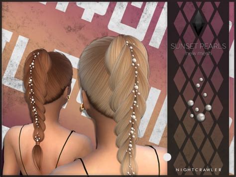 The Sims Resource Sunset Pearls By Nightcrawler Sims 4 Hairs