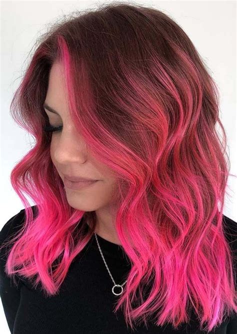 Fresh Pink Hair Color Shades With Dark Roots In 2019 Hair Color Pink