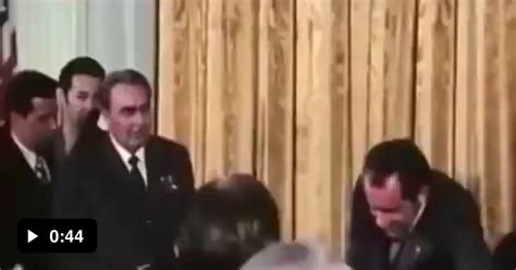 Soviet Leader Leonid Brezhnev Waits For President Nixon To Drink