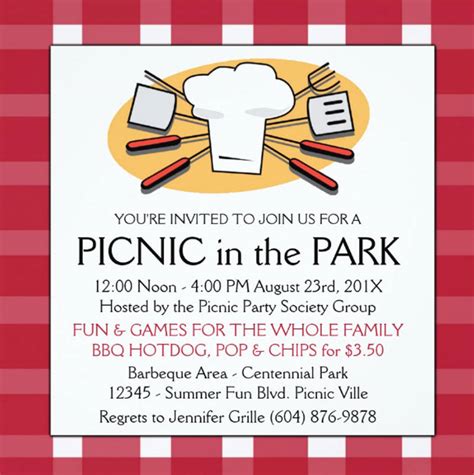 Picnic Invitation 15 Examples Illustrator Word Pages Photoshop