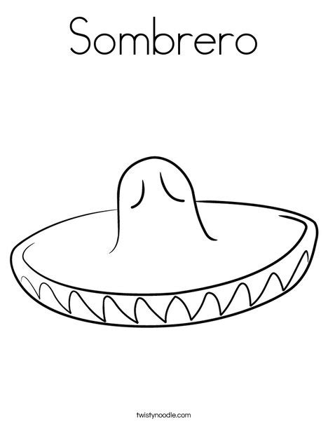 Simply do online coloring for sombrero hat coloring pages directly from your gadget, support for ipad, android tab or using our web feature. Sombrero Coloring Page - Twisty Noodle