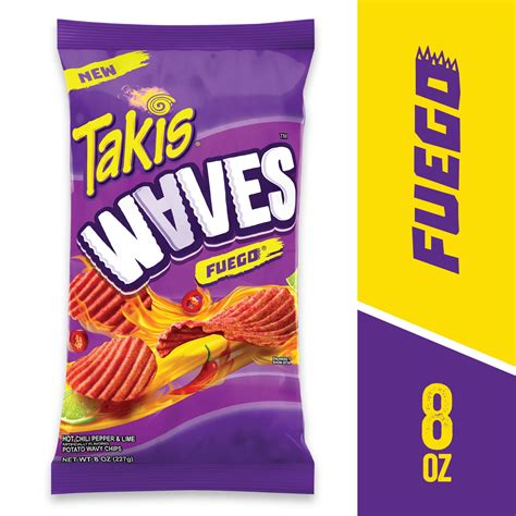 Takis Waves Fuego Hot Chili Pepper And Lime Artificially Flavored
