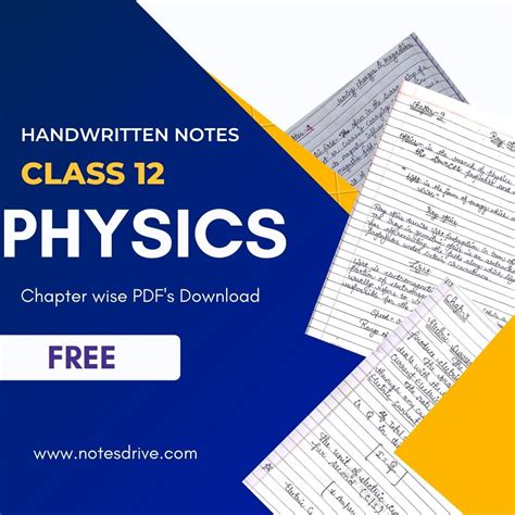 Class 12 Physics All Chapters Handwritten Notes Free Pdf Download 2023