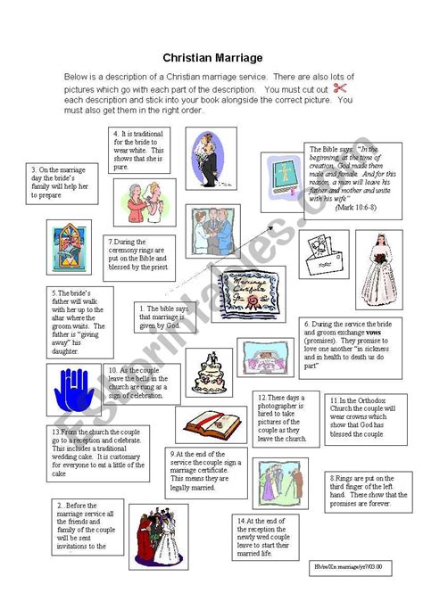 Christian Marriage Service Esl Worksheet By Birtchnell