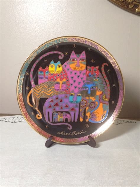 Vintage Laurel Burch Cat Plate Fabulous Feline Decorative