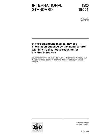 Iso 190012002 In Vitro Diagnostic Medical Devices Information