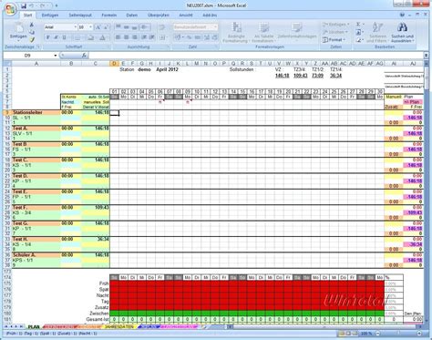 Dienstplan Vorlage Monatsplanung Excel
