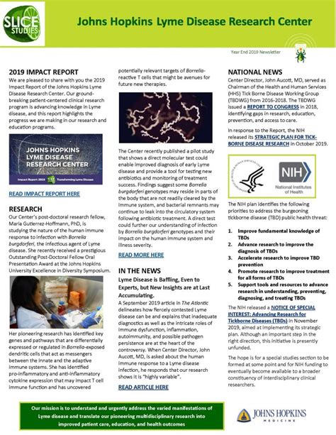 Lyme Disease Research Center Newsletters Johns Hopkins Medicine Lyme