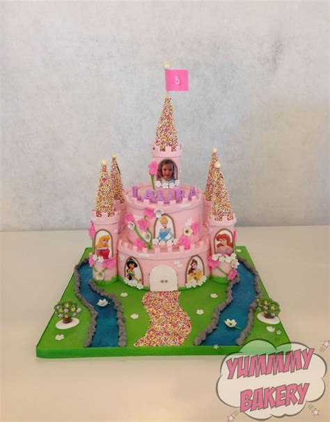 Castle Cake Tiered Towers Pink Disney Princess Ariel Belle Sleeping Beauty Cinderella Jas
