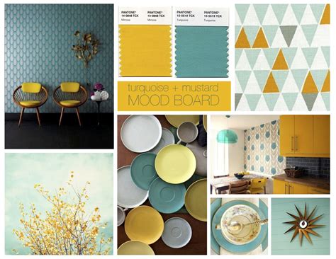 In The Mood For Retro Turquoise Mustard Design District Стили