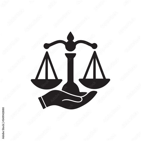 Justice Law Scale Balanced Scale Holding A Hand Law Firm Logo Icon