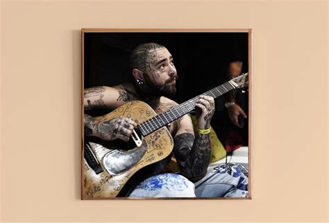 Post Malone Playing Guitar Music Album Cover Poster Wall Etsy