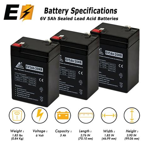 Expertbattery 3 Pack Battery 6v 6 Volt Sla Vrla Rechargeable 4 455