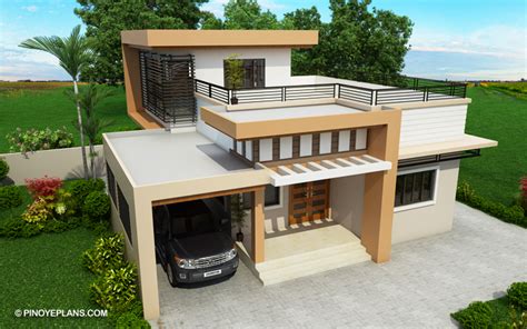 Myhouseplanshop Double Story Roof Deck House Plan Designed To Be Build