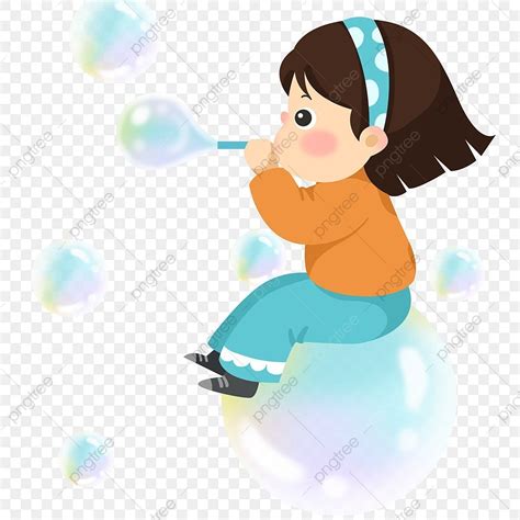 Blowing Bubble Gum Clipart Hd Png Little Girl Blowing Colorful Bubbles