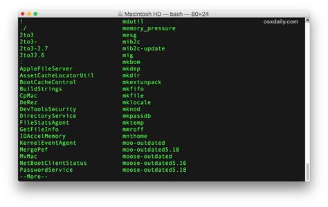 How To List Every Terminal Command On Mac Os