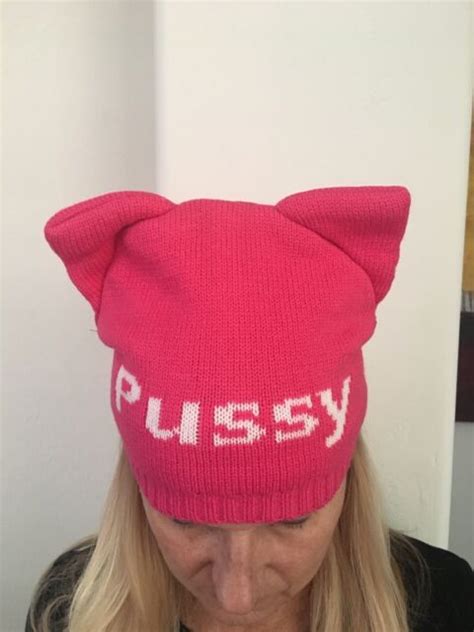 Ears Stand Up Pussyhat Pussy Cat Hat Womens March Beanie Knit Pink