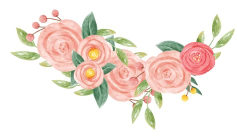 Free Watercolour Sweet Floral Wreath Flower Banner Hand Drawn Graphic