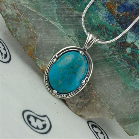 Mohave Blue Turquoise Pendant Sterling Silver Pendant Etsy