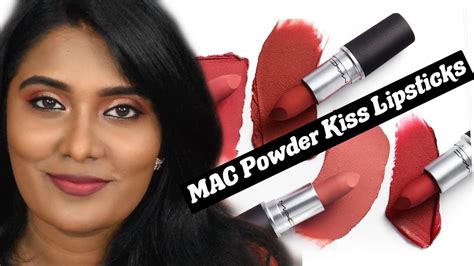 Mac Powder Kiss Lipsticks Lip Swatches Brown Skin Youtube