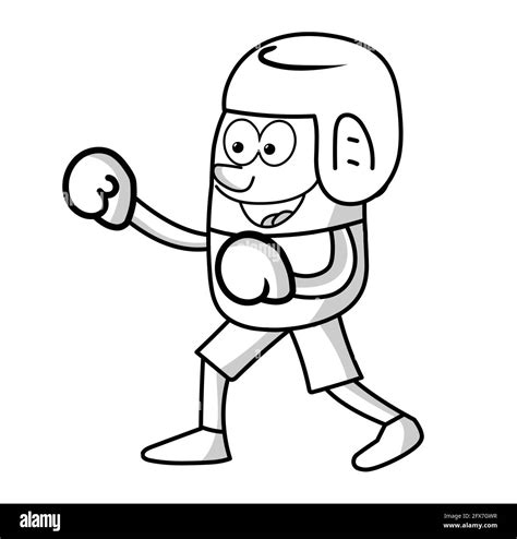 Boxer Stick Figure Cartoon Vector Illustration Stock Vector Image And Art
