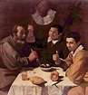 Diego Velázquez - Tres hombres en la mesa | Artelista.com