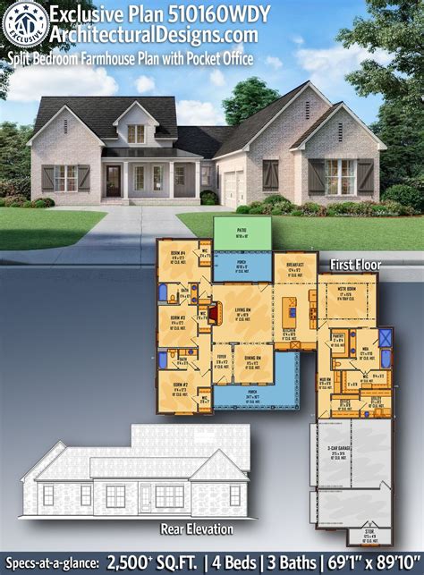 Architectural Designs Exclusive Farmhouse House Plan 510160wdy