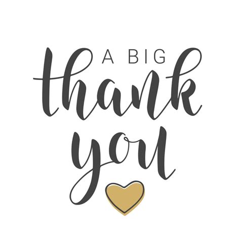 Handwritten Lettering Of A Big Thank You Vector Illustration