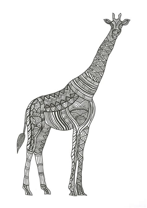 Ausmalbild Giraffe Mandala