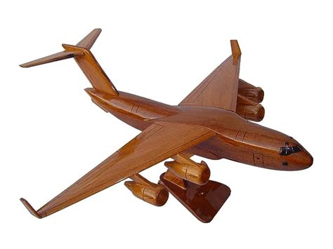 c17 globemaster mahogany wood desktop airplane model handmade