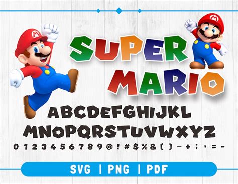 Super Mario Font Svg Super Mario Alphabet Alphabet Kids Etsy