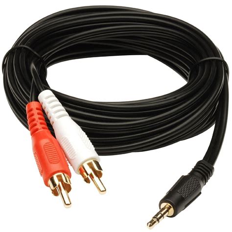 Upix 25m 35mm Stereo Jack To 2rca Audio Jack Cable Connects Mobile