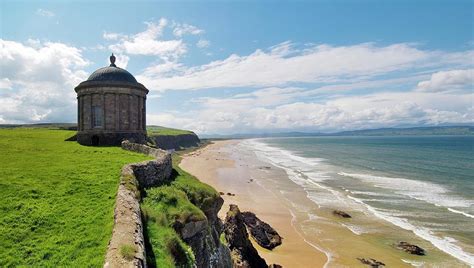 The Mussenden Temple At Downhill Castle Above Magilligan Strand