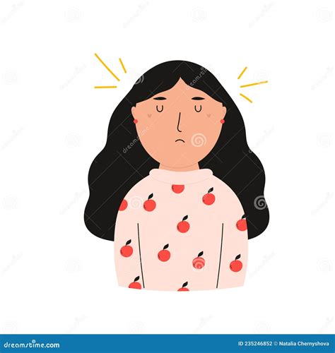 vector illustration of an upset frustrated girl stock vector illustration of brunette