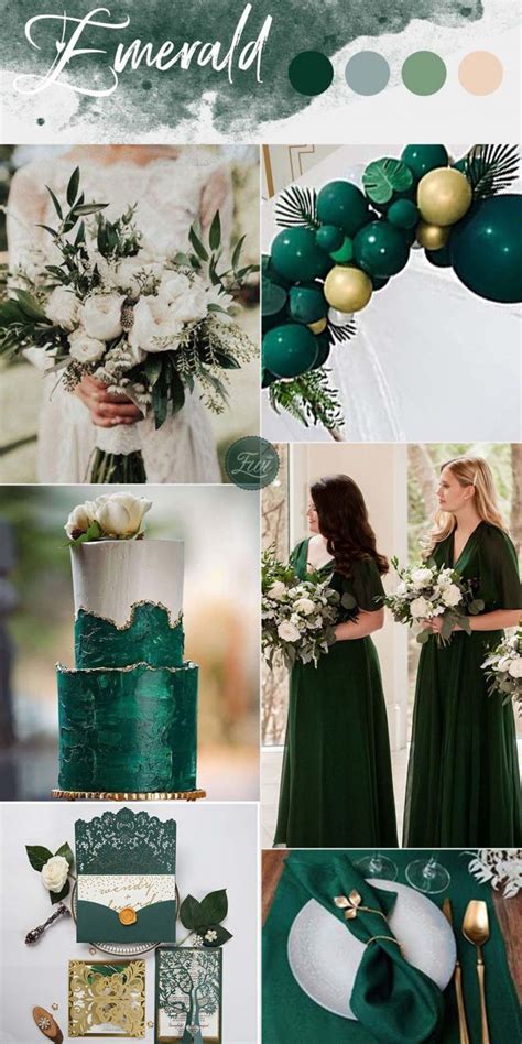 36 Trendy Emerald Green Fall Winter Wedding Color Ideas