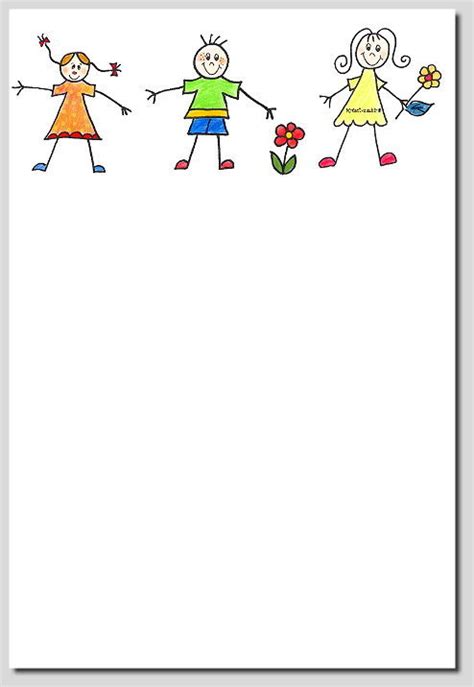 Knifelblatt zum ausdrucken dina 4 : Briefpapier "Lustige Kinder" - KreativZauber®
