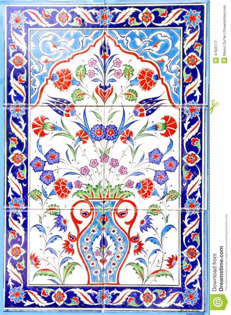 Turkish Artistic Wall Tile Stock Image Image Of Flower
