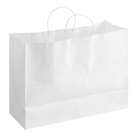 Choice 16 X 6 X 12 White Paper Customizable Shopping Bag With