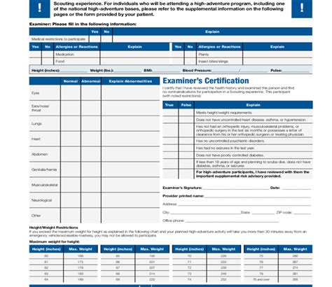 Boy Scout Health Form Fillable Printable Forms Free Online