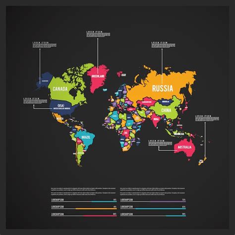 Infografía Con Mapa Del Mundo Multicolor Vector Gratis